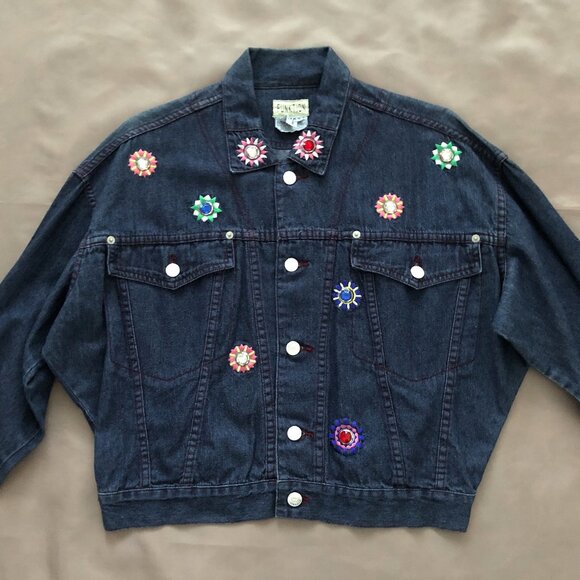 Lightly Embellished Short Denim Jacket - Picture 3 of 14